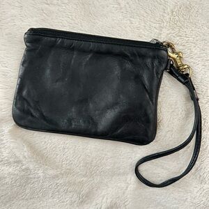 Black Leather Coach Wristlet